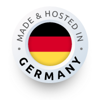 Siegel mit Text Made and Hosted in Germany